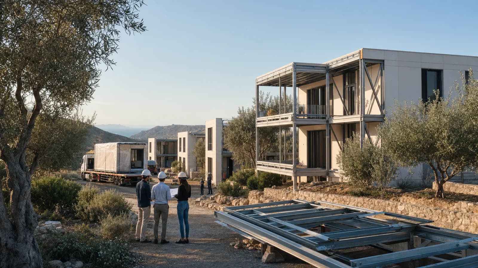 Proyecto internacional de edificios prefabricados coordinado en un entorno mediterráneo